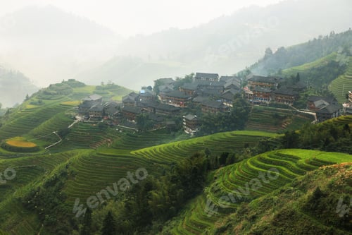 Preview: Views of green Longji terraced fields and Tiantouzhai village