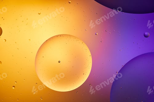 Preview: orange and purple color abstract background from mixed water and oil