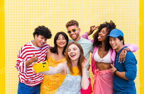 Preview: Group of young best friends bonding outdoors