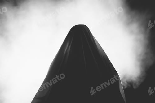 Preview: Scary ghost in dark, spooky halloween night