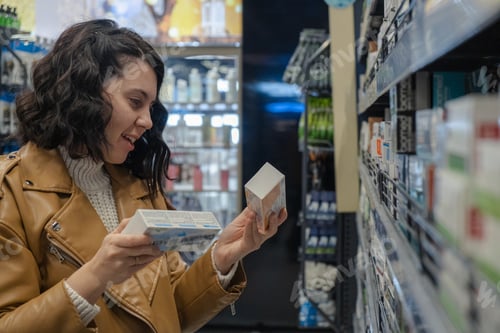 Preview: a woman chooses toothpaste in a store