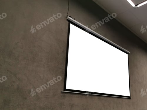Preview: projector screen on the wall