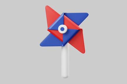 Preview: Red and blue pinwheel toy