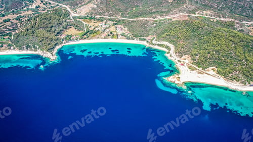 Preview: Aerial view of the blue sea and the shore