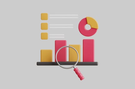 Vista previa: Gráfico de análisis de datos con lupa