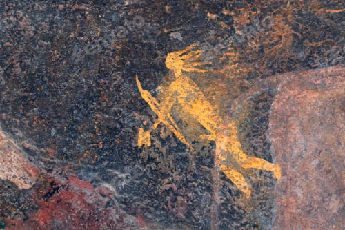 Preview: Bushmen rock painting of a human figure - South Africa