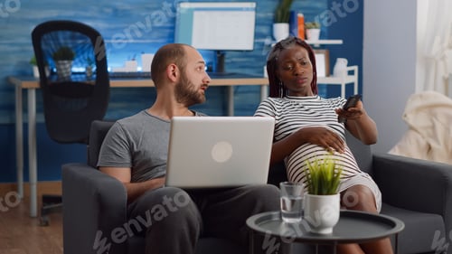 Preview: Young interracial partners with pregnancy using technology