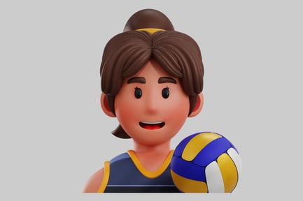 Preview: Volleyball player cartoon character