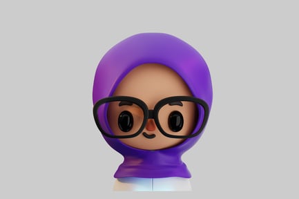Preview: Cartoon hijabi with glasses
