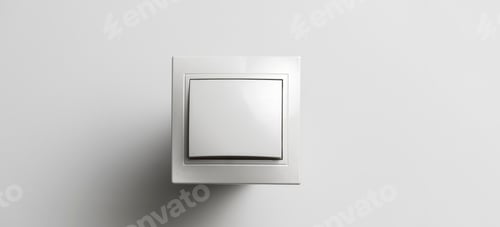Preview: a white on and off electric light switch at home