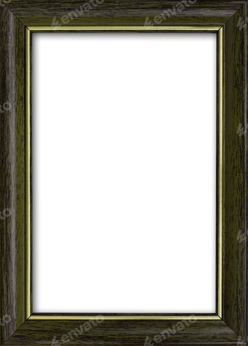 Preview: Empty picture frame with a free place inside, isolated on white