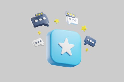 Visualização: Estrela de classificação com balões de fala