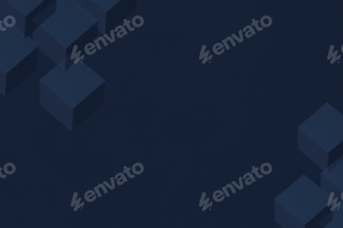 Preview: 3D midnight blue paper craft cubic patterned background