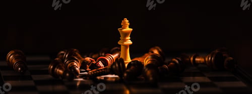 Preview: Chess board game of business teamwork ideas and competition or strategy ideas