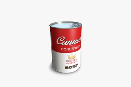 Preview: Image of a labeled canned chicken noodle soup