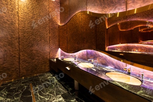 Preview: Public toilet, restroom. Interior decoration design