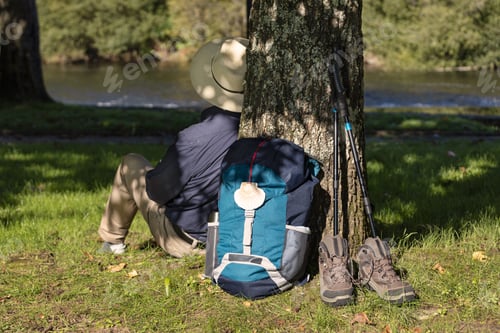 Preview: Pilgrim resting on his way to Santiago de Compostela