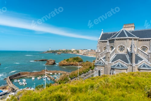 Preview: Sainte-Eugénie Church of Biarritz on a summer afternoon. Municipality of Biarritz