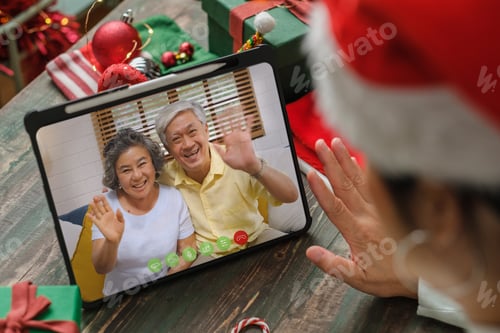Preview: Seniors Video Chatting During Christmas Time At Home