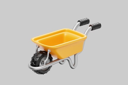 Preview: Yellow wheelbarrow for garden