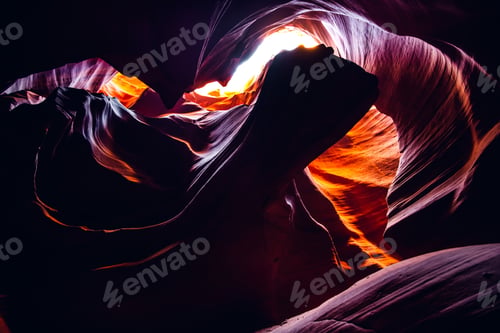 Preview: Beautiful colors at the Antelope Canyon near Page, Arizona, USA