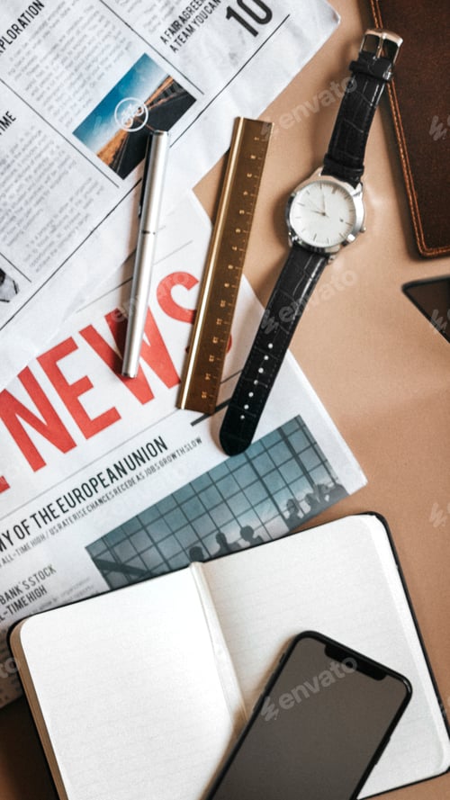 Preview: Mans workspace flatlay
