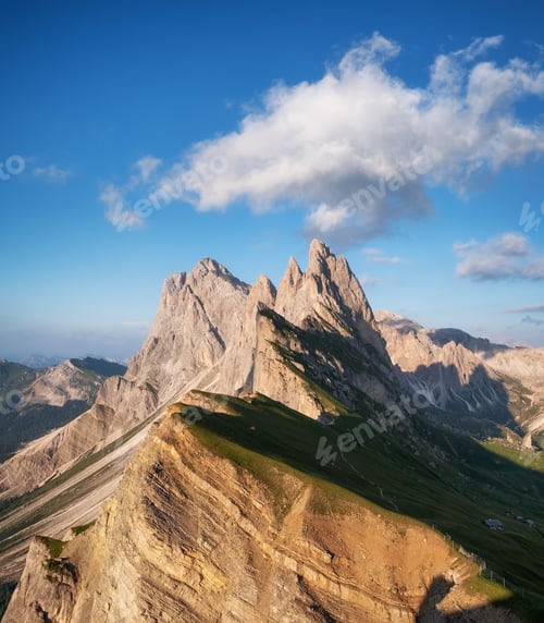 Preview: High mountains in the Dolomite alps, Italy. Seceda 2500m. Beautiful natural landscape