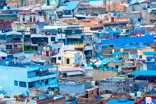 Preview: Aerial view of Jodhpur Blue City. Jodphur, Rajasthan, India
