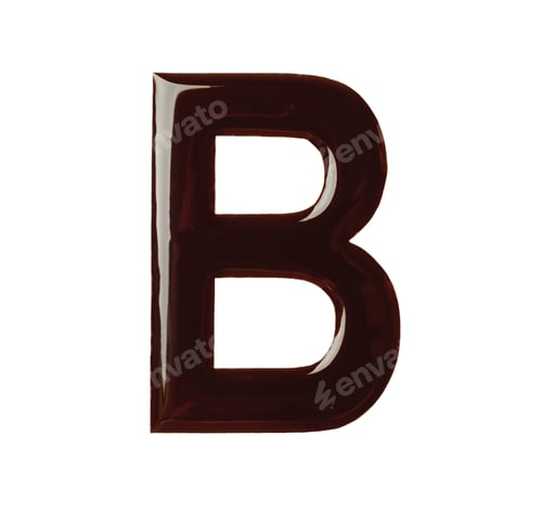 Preview: Letter B made of chocolate on white background