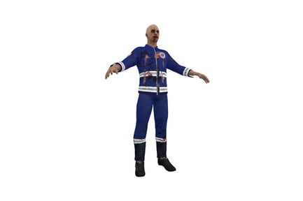 Preview: Figure man in blood-splattered tracksuit with outstretched arms