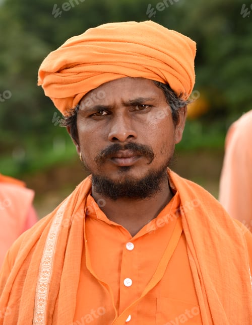 Preview: Portrait of Hindu sadhu the holy man at Kumbh Mela, India
