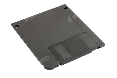 Preview: Black floppy disk on white background