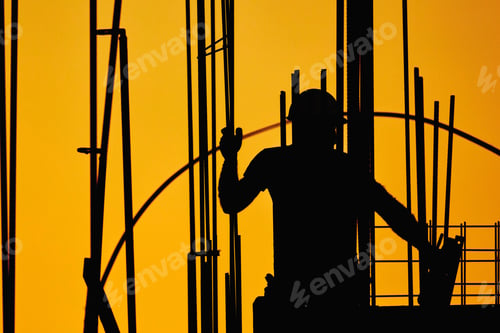 Preview: Real Construction Worker Working On A High Building.