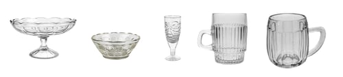 Preview: crystal tableware on white isolated background