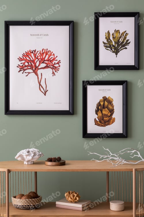 Preview: The stylish boho composition at living room interior