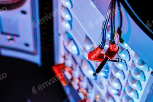 Preview: Music stereo system amplifier close up photo