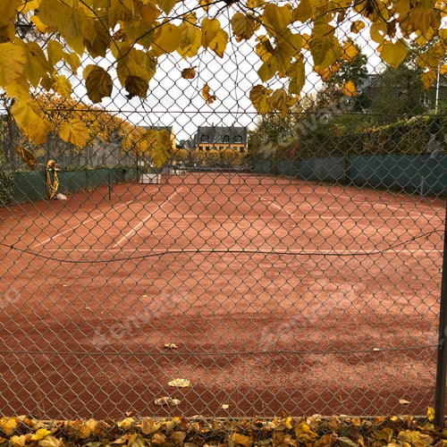 Preview: Tennis court is empty due to the bad weather in autumn