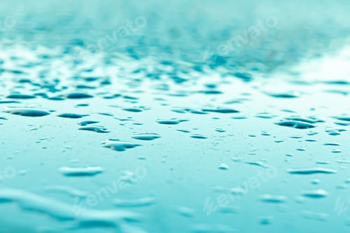 Preview: Turquoise aqua acqua fresh water drops dew drops metallic in abstract pattern, shiny, background