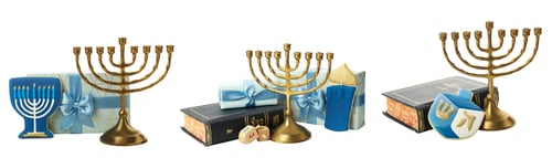 Preview: Collage of photos of Jewish signs and candles