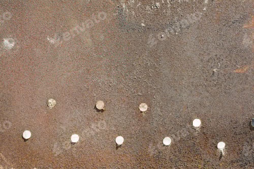 Preview: Rusty Metal Background with Rivets and Weathering