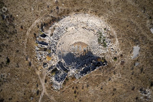 Preview: Aerial view of antique Roman theater in Hierapolis, Turkey.