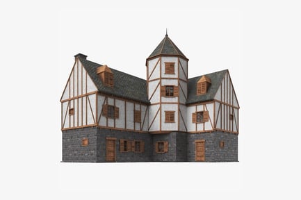 Preview: Medieval Stone and Timber House with Tower