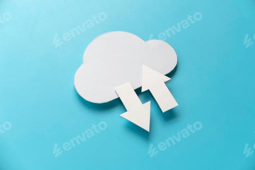Preview: Cloud computing data storage concept.Network computing technologies. Digital server.
