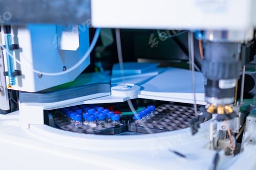 Preview: Auto sample with glass vials and blue caps for HPLC analysis of the biological samples