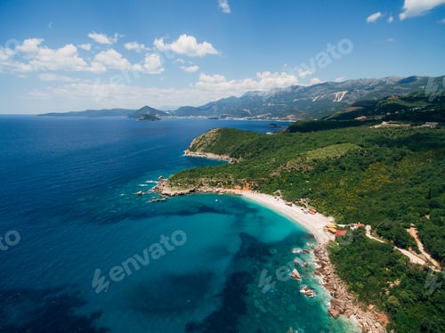 Preview: Aerial view of clean water at the Drobni Pijesak beach