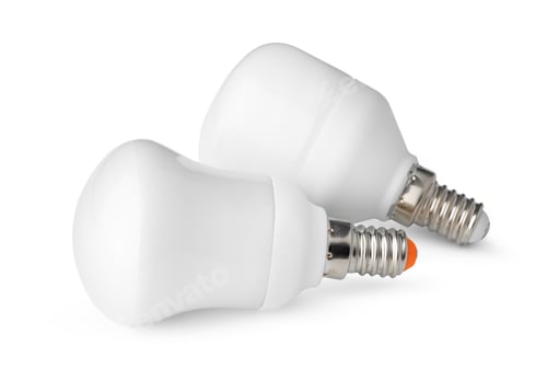 Preview: Two light bulbs isolated on white background