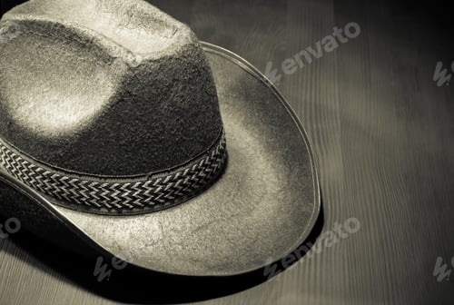 Preview: cowboy hat on wood
