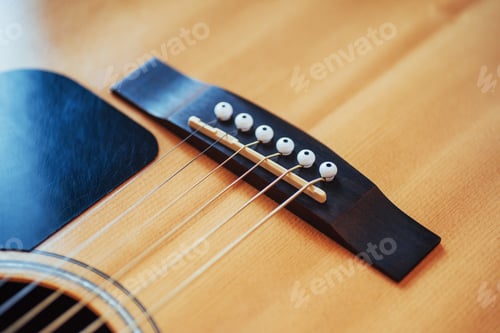 Preview: detail of classic guitar with shallow depth of field