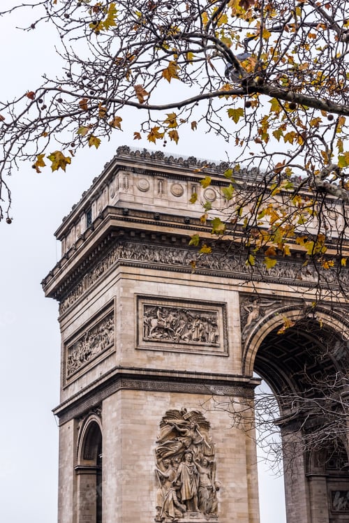 Preview: The very last few Autumn leaves left at the Arc de Triomphe in Paris.