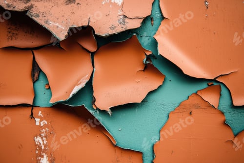 Preview: Cracked and Peeling Paint on a Wall Revealing Colorful Layers of Texture and Depth